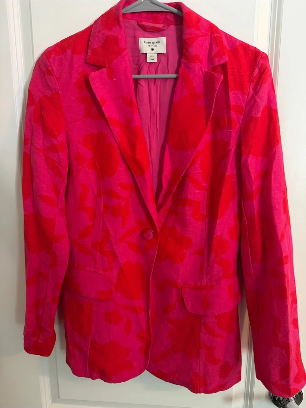 Limited edition-Kate Spade x Target oversized pink and red blazer Size XXS
